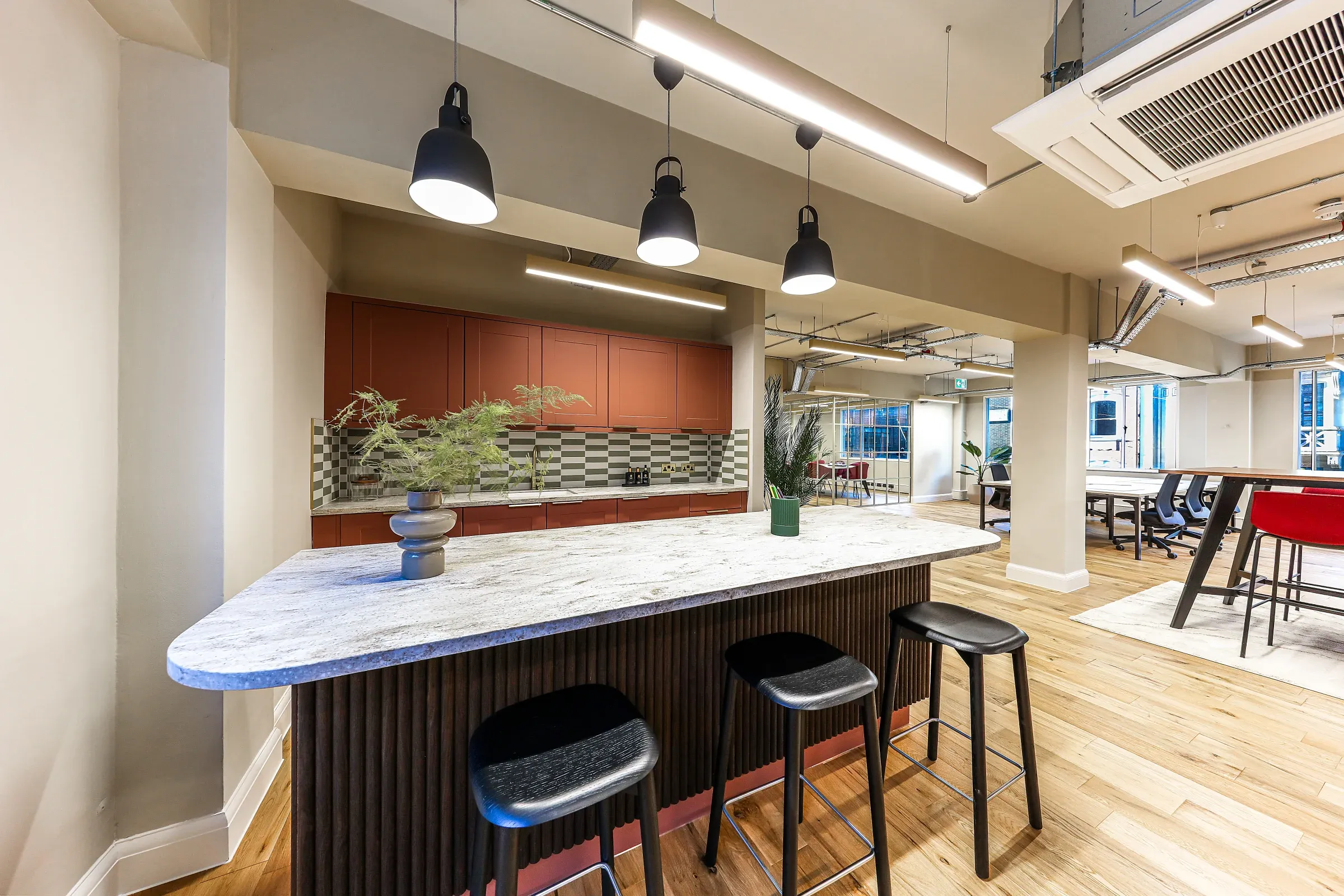 42 Great Portland Street kitchen and breakout space