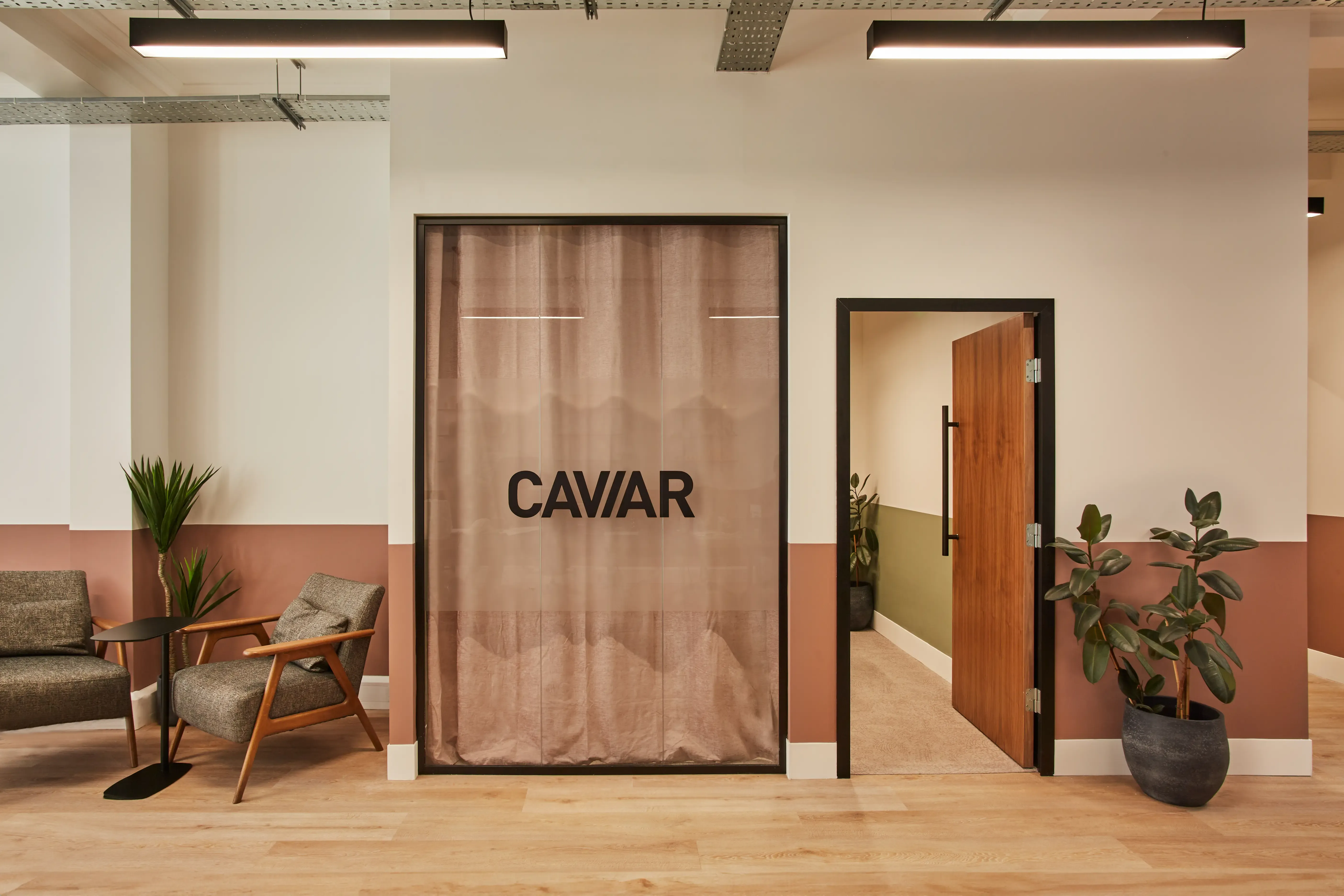 Caviar TV Meeting Room External Drawn Curtains